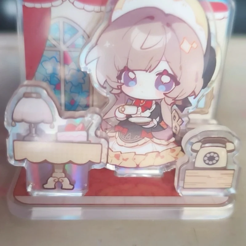 Fan‑Made Genshin Impact Dessert Banquet Series Button Badge Mini Acrylic Stand Furina Colombina Sandrone Collectible ToyGift