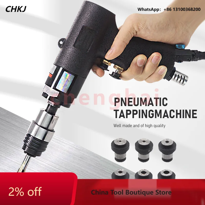 Pneumatic Tapping Machine Air Pneumatic Thread Tapping Tool - Industrial-Grade Pneumatic Tapper with Multiple Tap Holders