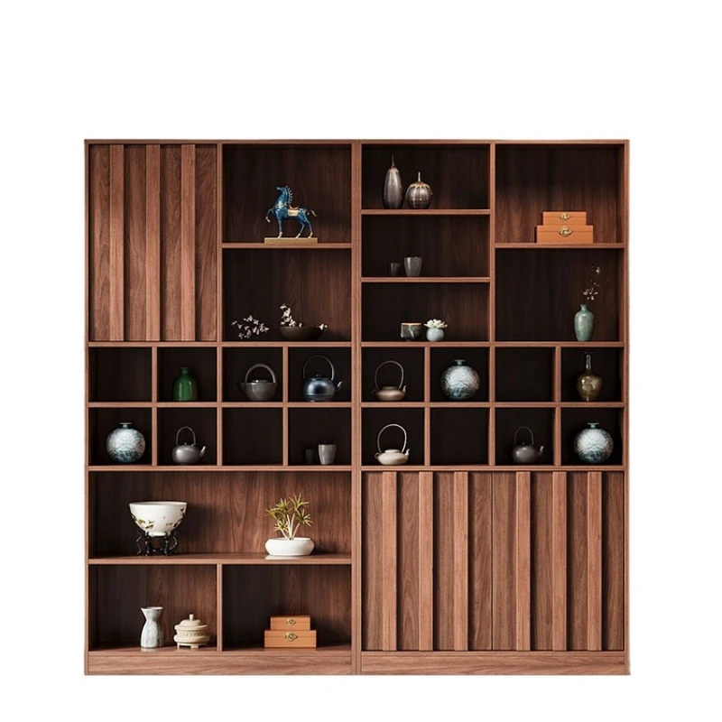 

New Chinese-style solid wood Bogu display cabinet, integrated Duobao Pavilion storage rack against the wall