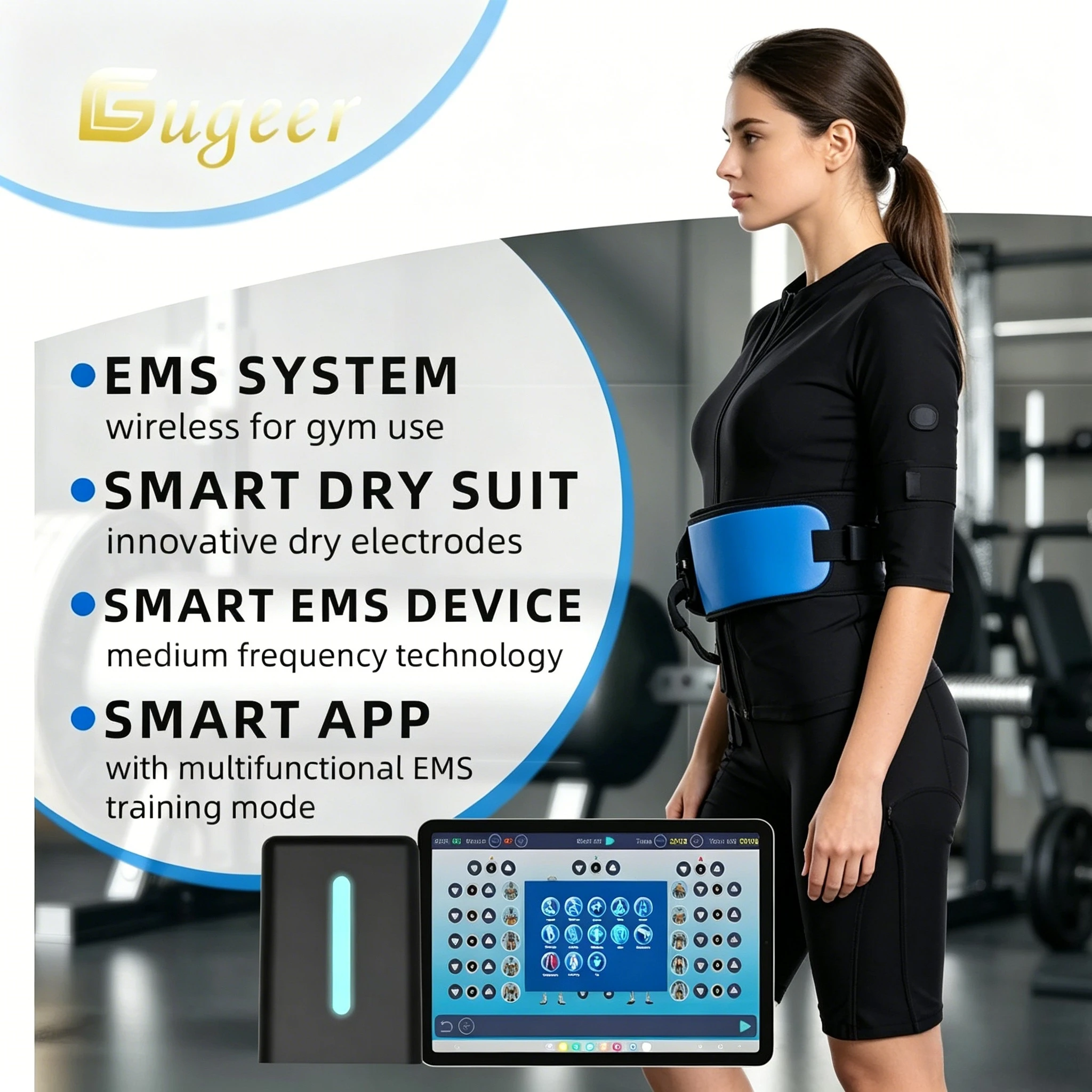 

Wireless Multi-training Fitness Workout XBODY BODYTECH Replaceable Components, Dry EMS Bodysuit, Commercial Ems Training Suit
