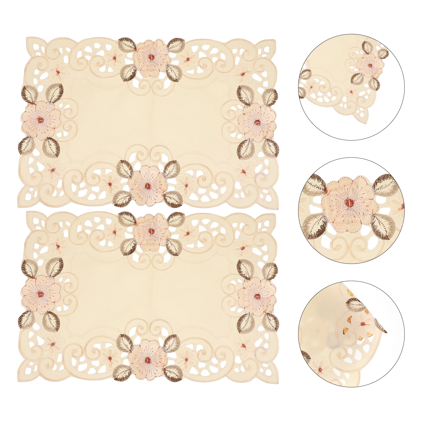 

/Set Classical Embroidery Place Decorative Table Mat For Home Dining Party Wedding Practical Tableware Mat Beautiful