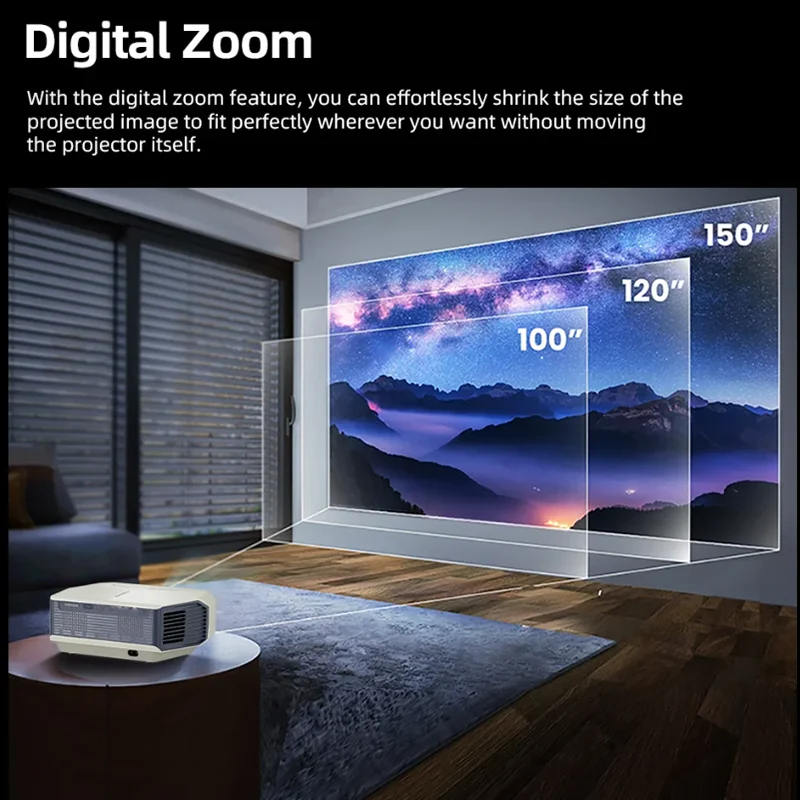 جهاز عرض ذكي، أصلي 1080P يدعم 4K، شريحة HiSilicon 352، ذاكرة 1+8 جيجابايت، حجر مفاتيح تلقائي، واي فاي ثنائي النطاق، BT 5.0، متعدد المنافذ #2