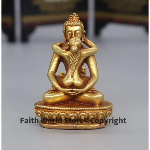 2025 new # HOME family TOP efficacious Protection # India Tibetan Buddhism Happy Buddha brass statue talisman- small size