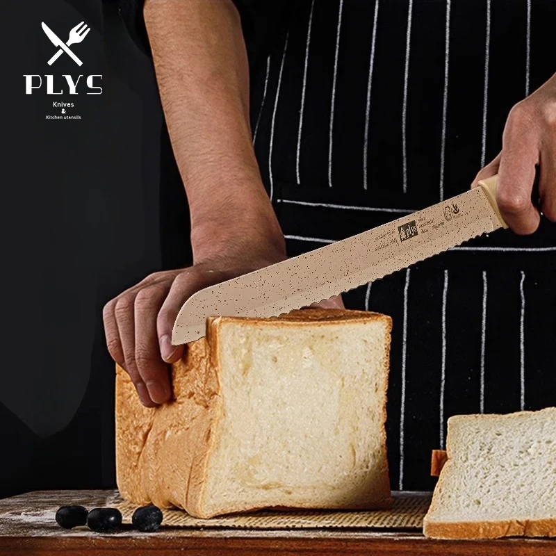 PLYS JXKnife-Couteau Dentelé en Acier Inoxydable pour SandD2 et Gâteaux, Couteau à Baguette Francs, Outil de Cuisson de Cuisine