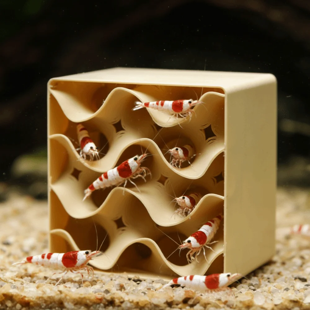 Creative 3D Printed Aquarium Cave Shelter Natural Look Hollowed-out Shrimp Breeding Cave Plastic Betta Habitat Shrimp Breeding