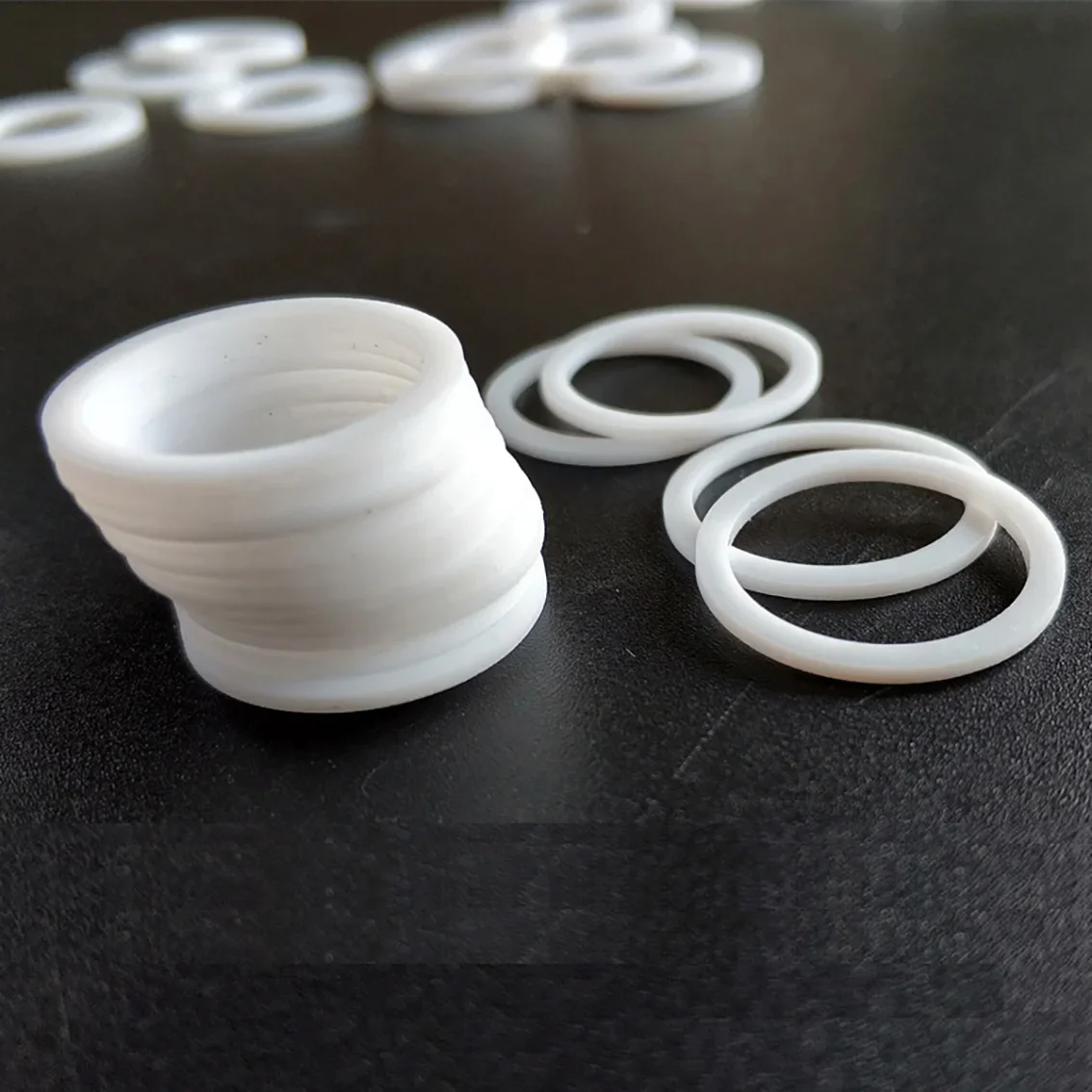 PTFE Gasket Flat Washer Thickness 1.25/1.5/2mm ID5mm~200mm High Temperature Resistant PTFE Flat Pad Plastic Disc Washer Sealing