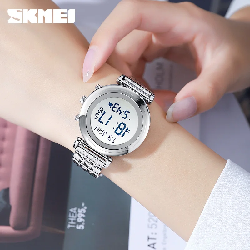 SKMEI Azan Watch for Men Muslim Prayer Watches Mens Adhan Qibla Islam Al-Harameen Fajr Time Digital Wristwatch Women Clock