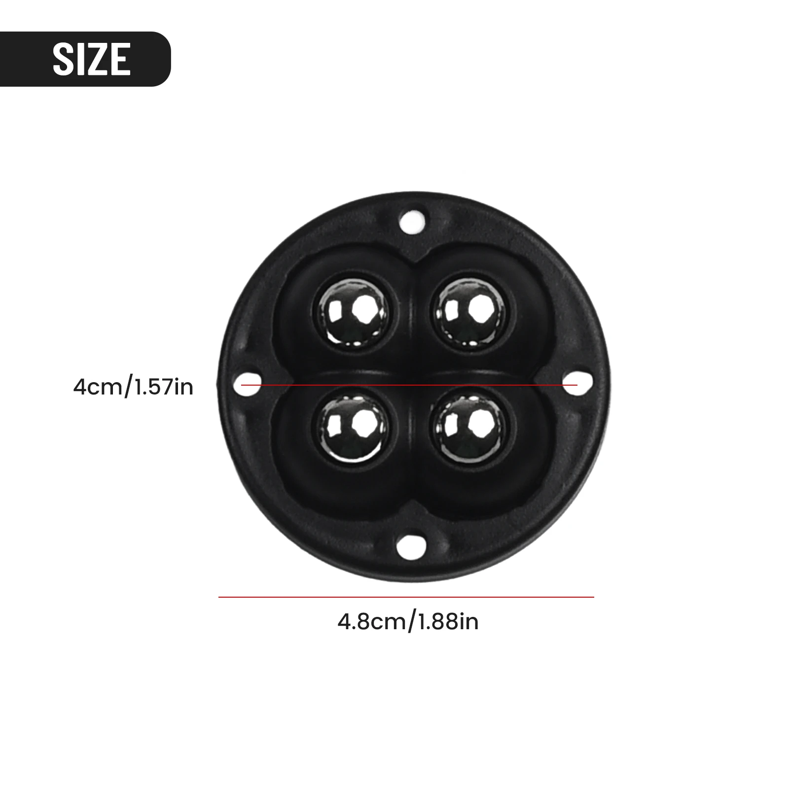 Flexible Furniture Casters  4 Steel Ball Rollers Wheels  Easy to Install  Move Heavy Objects with Ease  Pack of 8