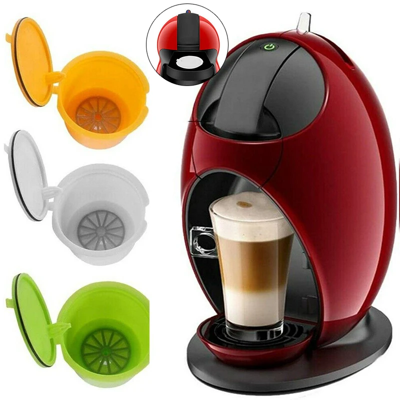 3Pcs Refillable Coffee Capsule Cup Reusable Filter Pod For Dolce Gusto Nescafe