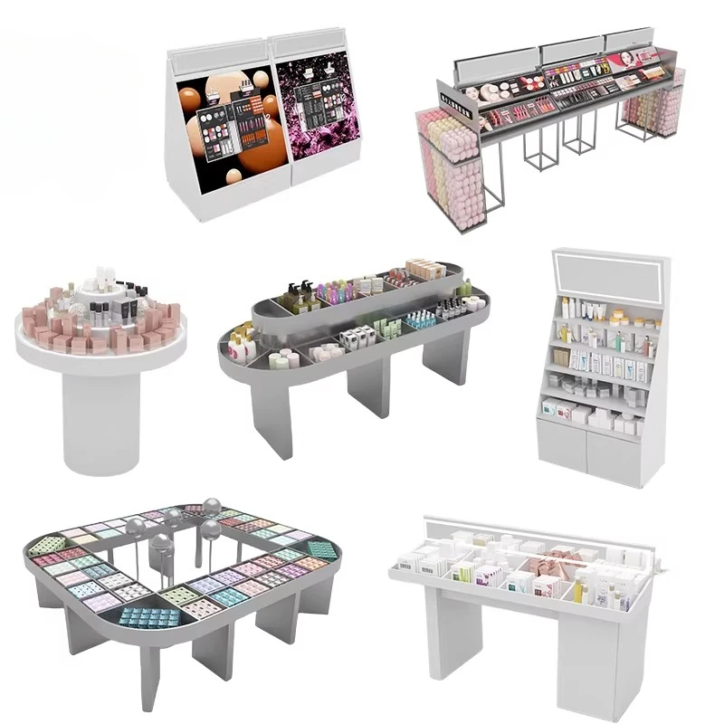 Exhibidor de muestras de cosméticos, productos para el cuidado de la piel, expositor de maquillaje, estante de exhibición Zhongdao, mostrador, expositor de base y mascarillas
