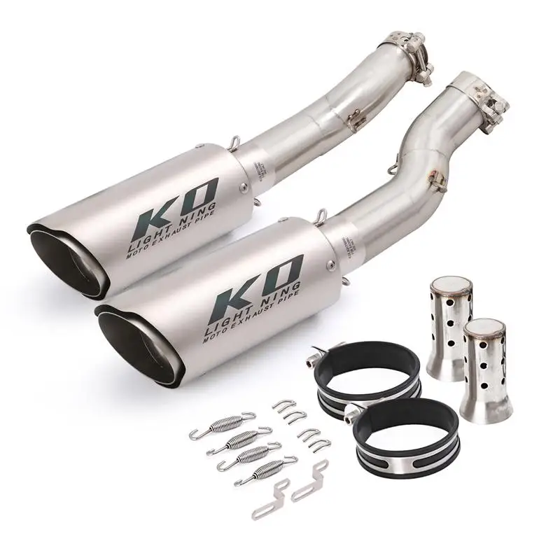 Motorcycle Exhaust Pipe Muffler Escape Left Right Mid Link Tube Slip On Stainless Steel For SUZUKI GSXR1300 2021-2023