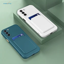 Custodia morbida per Slot per schede in silicone per Samsung Galaxy S24 S23 S22 S21 FE Plus Ultra A55 A35 A53 A33 A25 A15 A23 A73 custodia per portafoglio