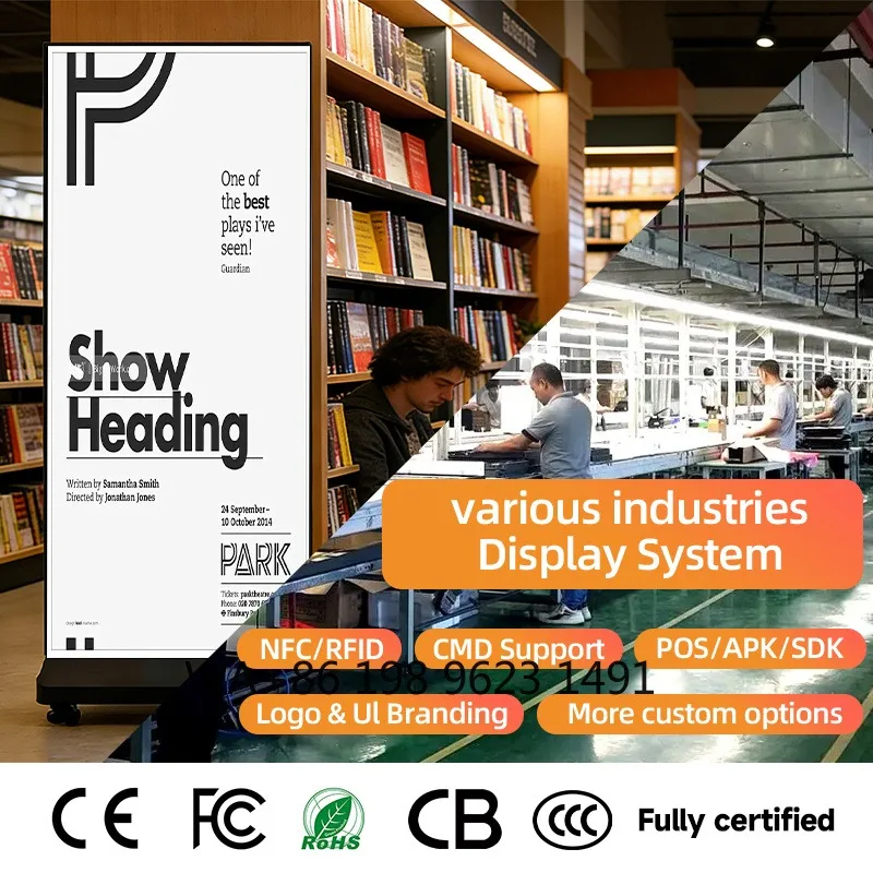 Foldable Waterproof Movable LED Poster Indoor Outdoor Digital Advertising Stand for Business Store