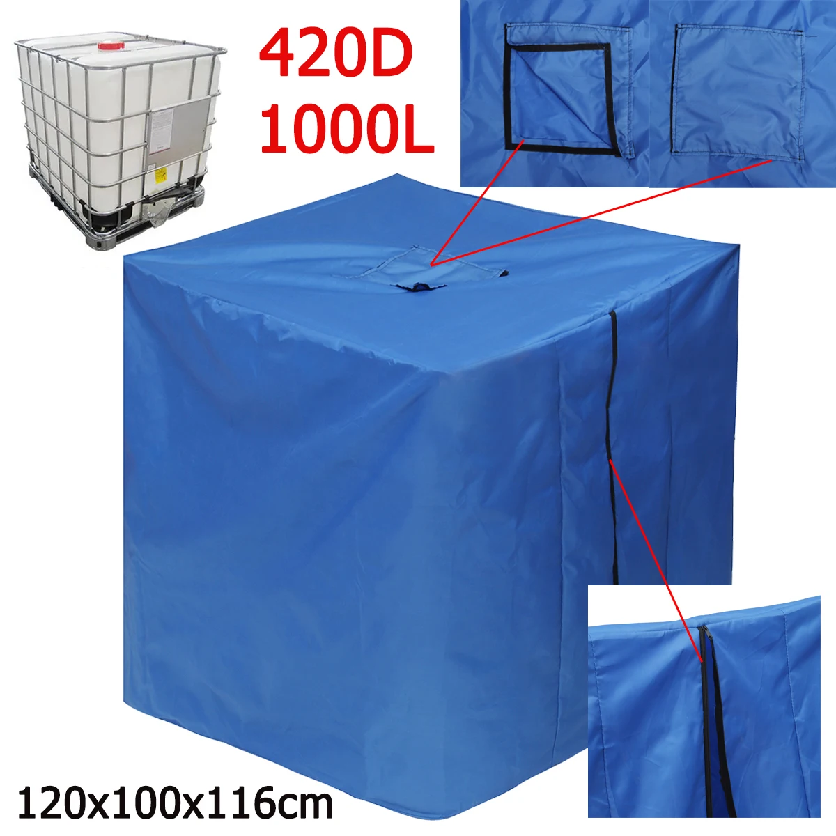 NEW 420D Waterproof Dust Cover Rainwater Tank Oxford Cloth Uv Protection Cover Garden Box Cover Ibc Container Protective Cover