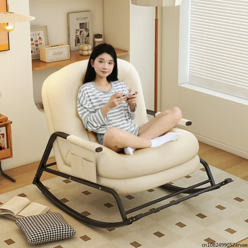 

Кресло-качалка для отдыха на балконе, светлое роскошное одноместное кресло, ленивый диван-качалка для человеческой собачьей домики, мебель для дома