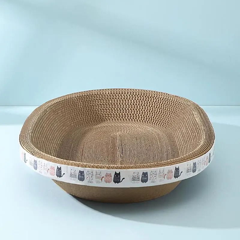 Cats Scratching Board Oval Corrugated Cat Scratcher bowl High-Density Cat Grinding Claw Toys For Scratching Posts And Furniture