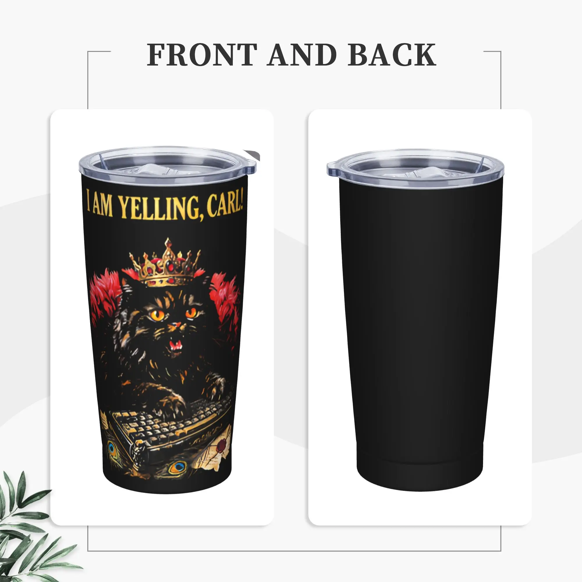 Stainless Steel Tumbler I Am Yelling Carl Donut Cat Meme Mugs Cup With Straws Cold Drink Water Bottle Keep Heat Thermal Cups