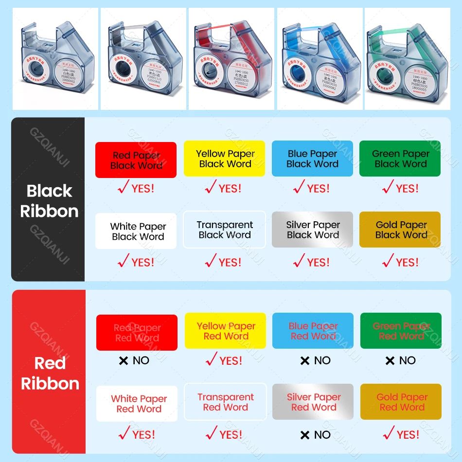 Niimbot B18 Ribbon White Black Red Blue Green for PET Papers B18 Label Printer Machine keep 8-10 Years