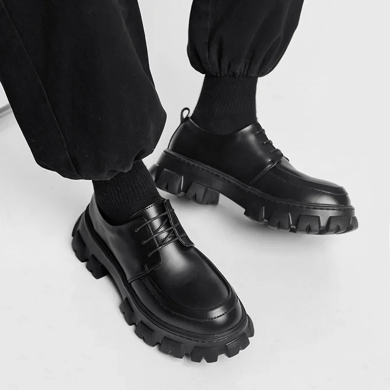 

Men's Low-top Casual Leather Shoes Thick-soled Heightened Formal Leather Shoes Men's 2025 New Heightened All-match Men's Shoes