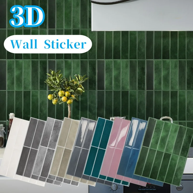 Kuchnia 3D Naklejka ścienna Płytka Wystrój pokoju Backsplashes Naklejki Samoprzylepny panel ścienny Wodoodporna tapeta z akcesoriami łazienkowymi