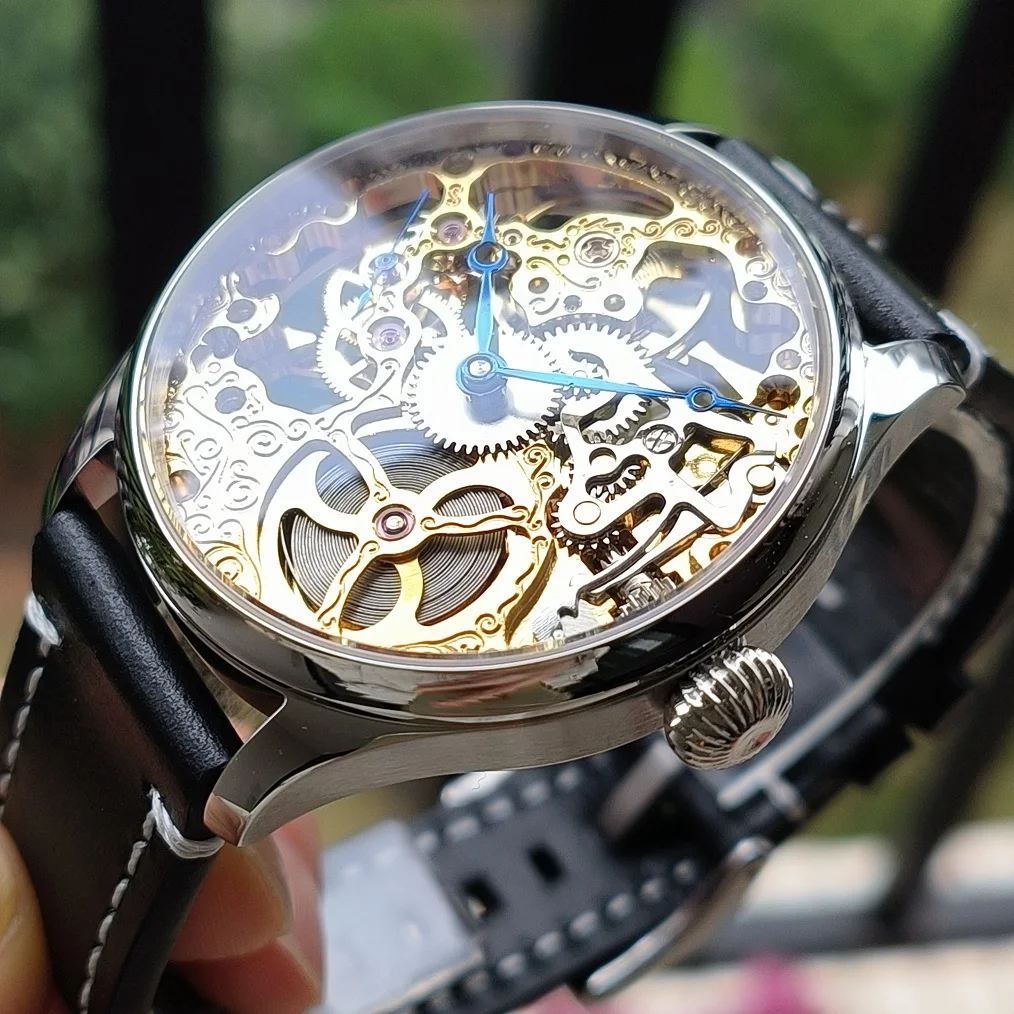 41mm Hand mechanical watch golden Hollow movement Sapphire crystal Men\'s watch