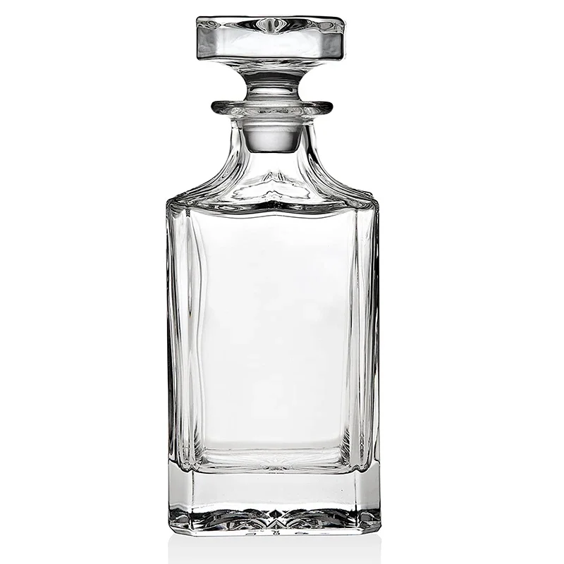 Hellodream Crystal glass lead-free Whiskey Decanter for Liquor Scotch Bourbon Vodka or Wine 27.05 oz