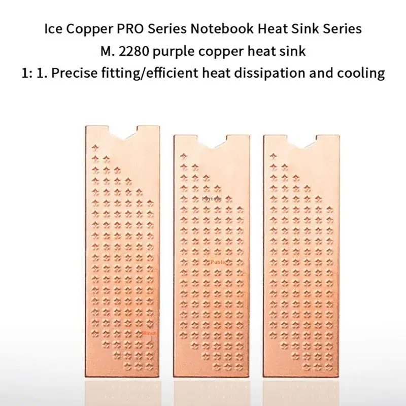 Copper Pro M.2SSD NVMe HeatSink With Nano Thermal Pads,Pure Copper SSD Cooler Solid State Disk Radiator For Laptop Desktop