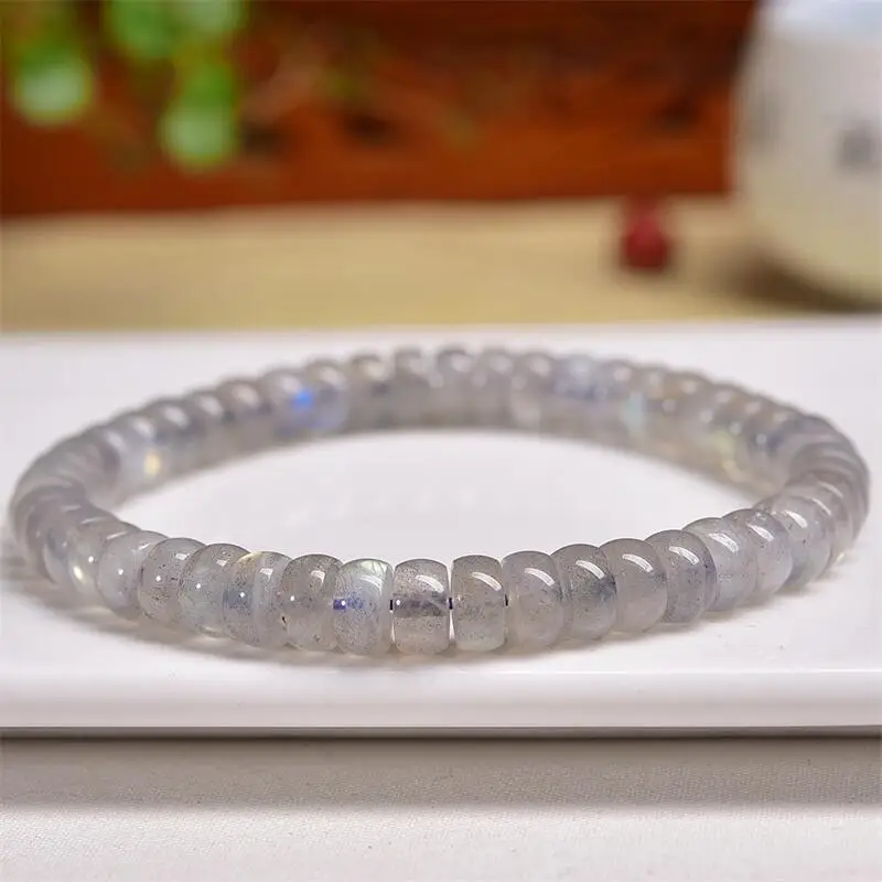 

6 мм натуральный серый лунный камень браслет из бисера подвески ручной работы Fortune Energy браслет минеральный женский амулет ювелирные изделия подарок 1 шт.
