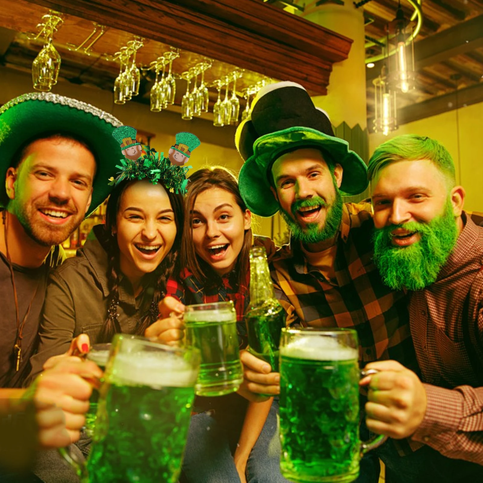 

Green Striped Hairb Headb s Women Girls St Patrick Day Celebration Costume Props Green Leaf Holiday Accessories