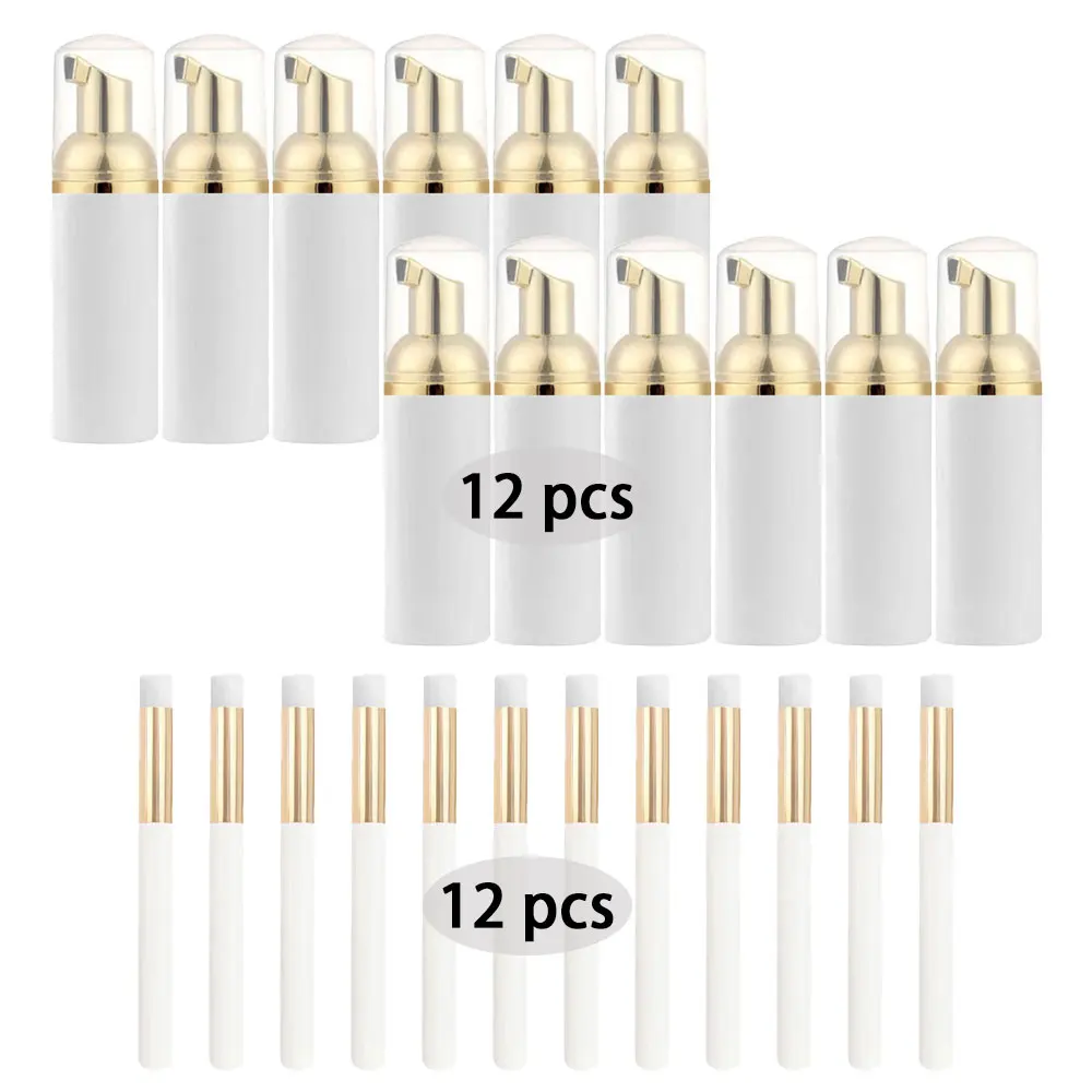 24Pc Enting Wimper Reinigingsborstel Set Met 60Ml Lege Schuimfles Wimper Shampoo Borstel Neus Borstel Verlengstuk Make-Up Tool