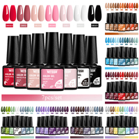 7Pcs/Set Gel Nail Polish Popular Colors In Autumn Semi Permanent Soak Off UV LED Purple Nail Art Gels Nail Gel Polish