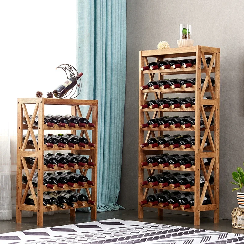 

Modern Wooden Wine Rack Cabinet Display Shelf Bar Globe for Home Bar Furniture Oak Wood 25-40 Bottles Wine Rack Holders Storage