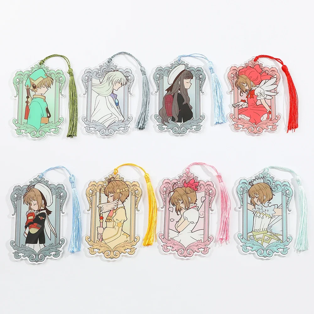 Cartoon Card Captor Sakura Bookmark Anime Tassels Stationery Supplies Reading Book Page Mark for Students Teachers Gifts