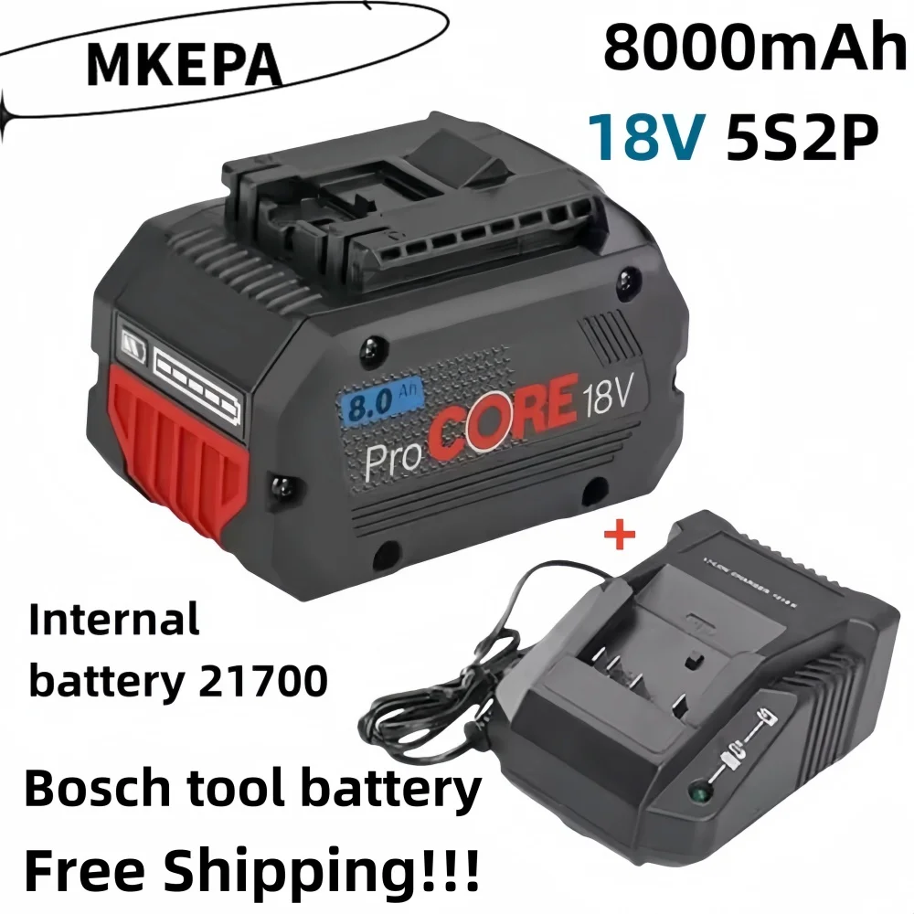 18V 8.0Ah 100% original Bosch rechargeable battery, suitable for tool BAT609 BAT618 GBA18V80 21700 high-power 5C power battery