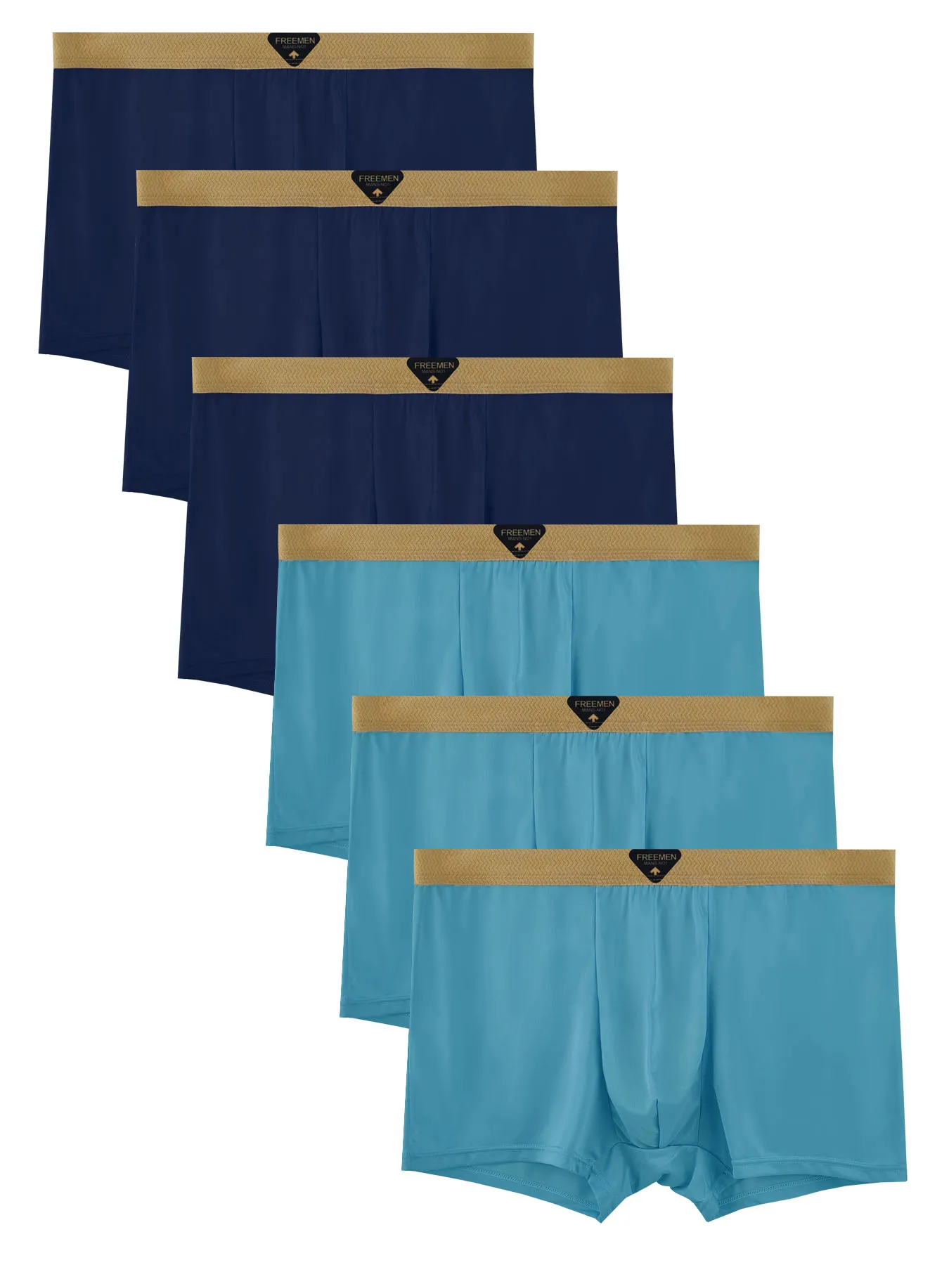 

6 шт. двухцветное комбинированное мужское нижнее белье: повседневные, повседневные, удобные и дышащие мужские трусы.