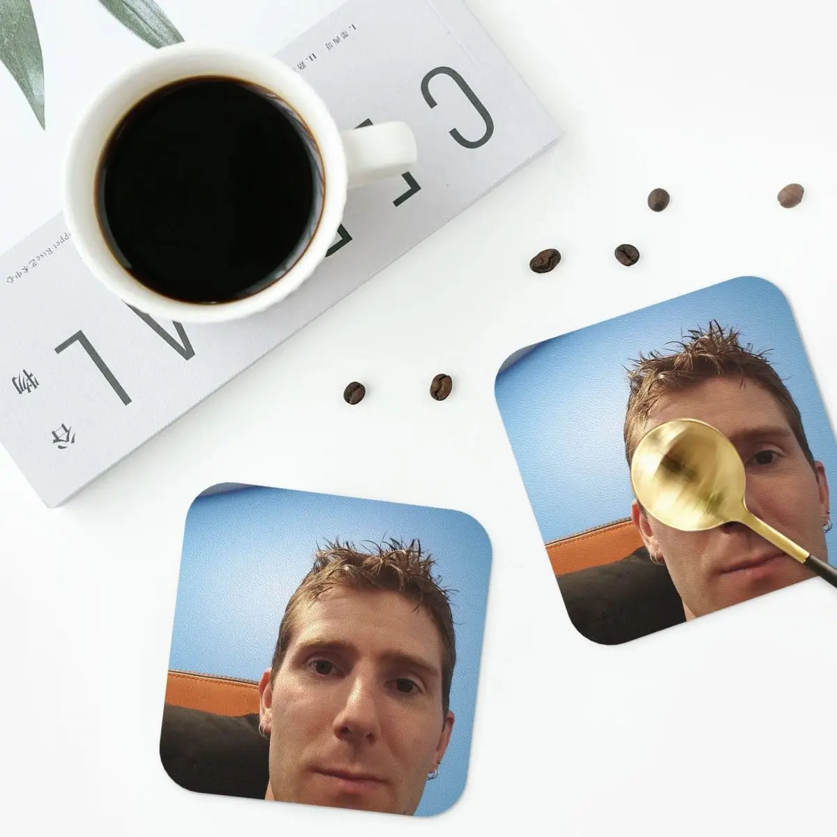 Linus Etch Tips Coasters PVC Leather Placemats Waterproof Coffee Mats for Home Kitchen Dining Pads Set of 6