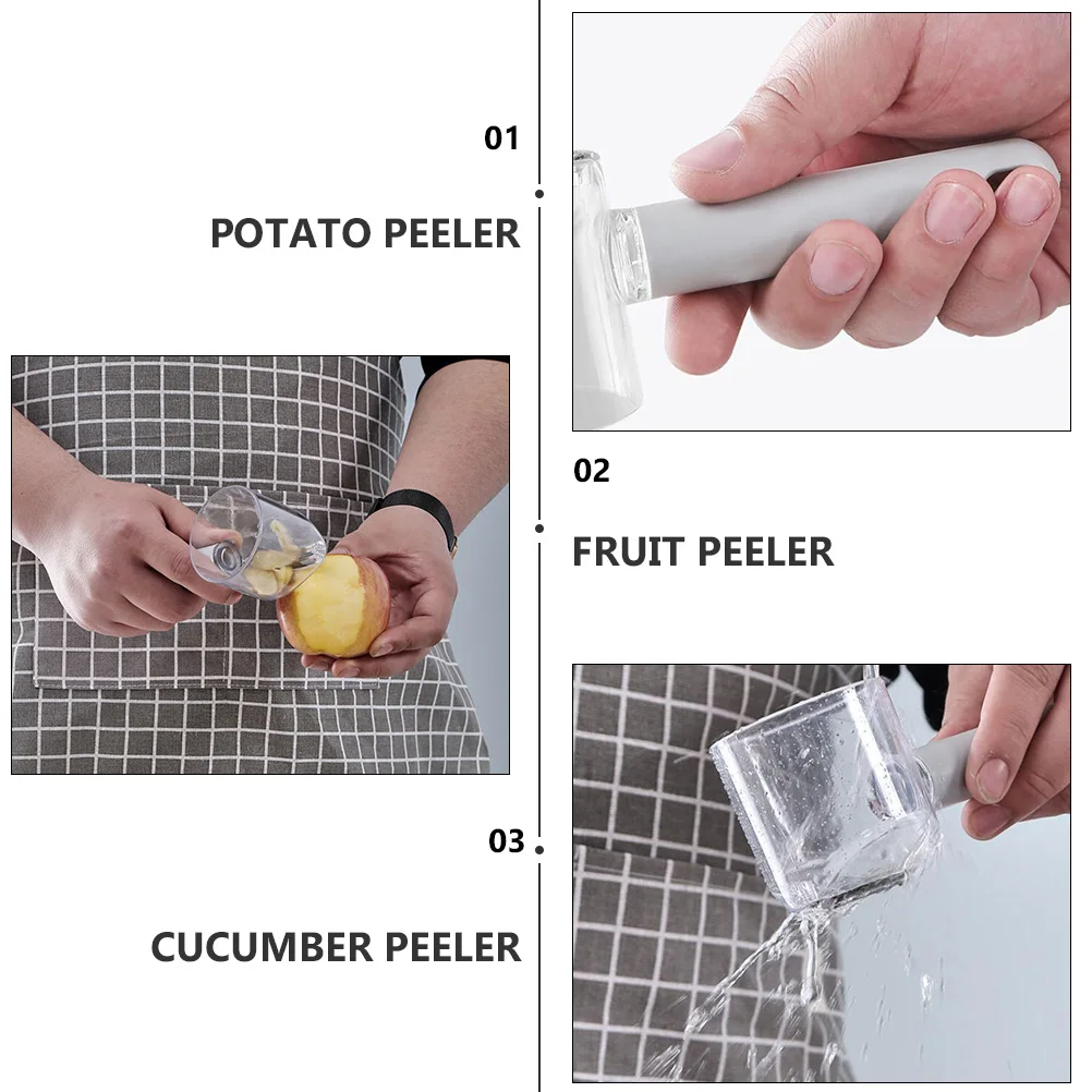 

1pc Practical Stainless Steel Vegetable Peeler For Potato Cucumber Fruit Rustproof Kitchen Tool With Storage Box Grey