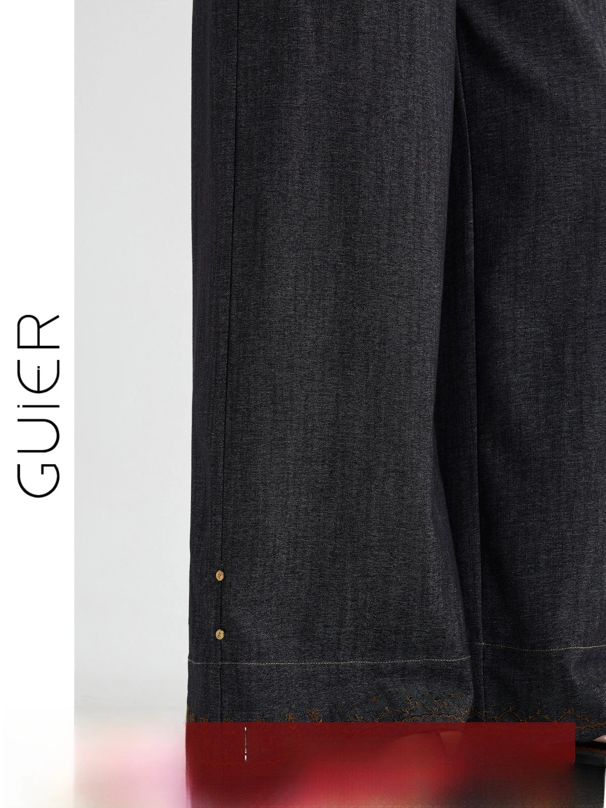 

Джинсы с высокой талией и вышивкой, прямые, женские, широкие брюки в стиле Heavy Industry, летние, свободного кроя, с эффектом похудения