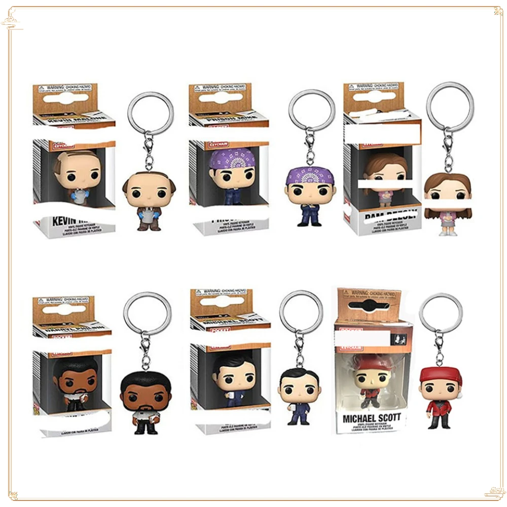 FUNKO جيب مكتب المفاتيح مضحك دمية بام بيزلي مايكل سكوت حقيبة الظهر قلادة جمع هدايا عيد الميلاد اللعب المفاتيح