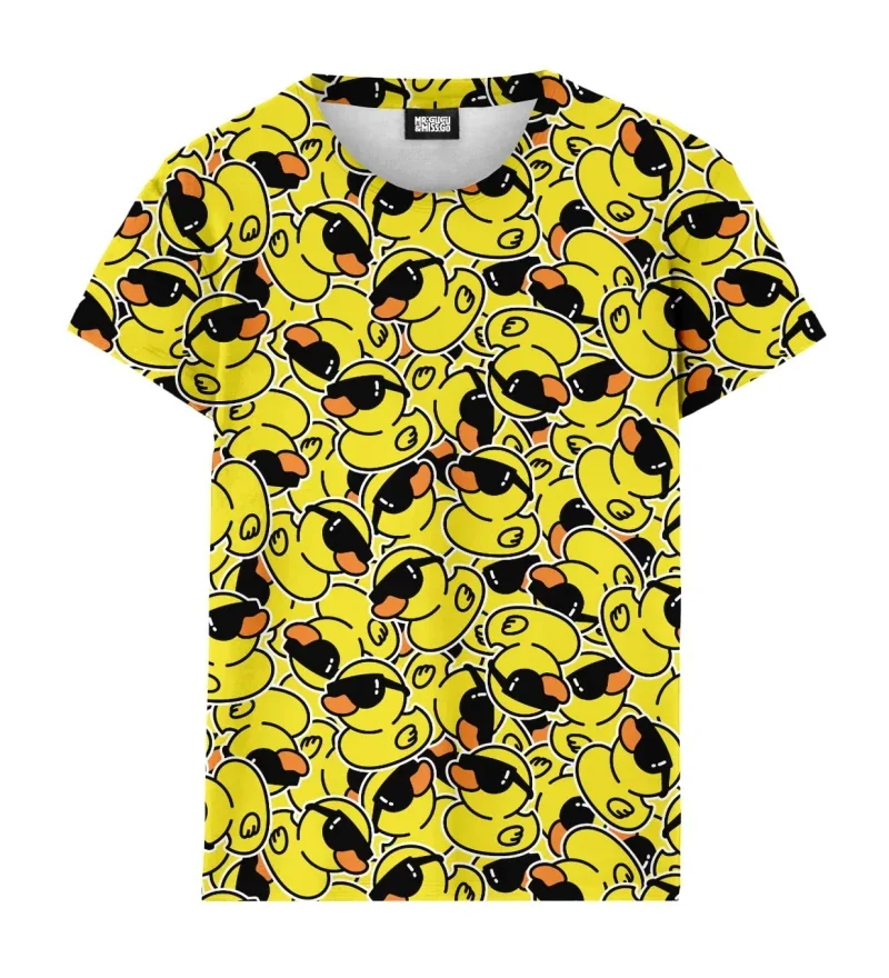 Y2k Fashion 3D Cute Yellow Duck Print T Shirt Rubber Graphic Tee Shirts Kid Funny Streetwear Tops Unisex Short Sleeves T-shirts