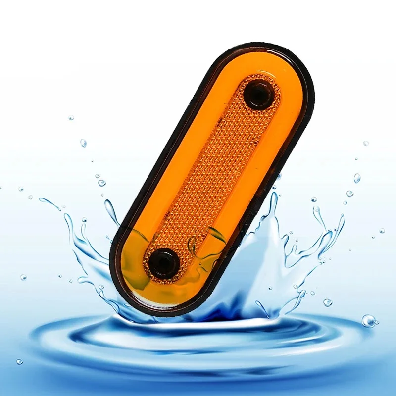 1 قطعة مصباح LED جانبي عالي الوضوح، مصباح تصفية كهرماني 12 فولت/24 فولت مع عاكس لسلامة جميع الأحوال الجوية على الشاحنات والمقطورة #4