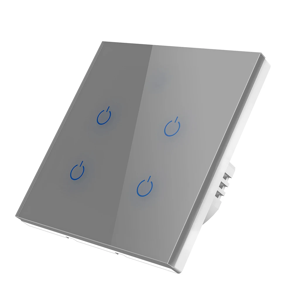 Touch Wall Switch Backlit Buttons RF433 for Home Office Garage Warehouse Lighting Control Tempered Glass Panel