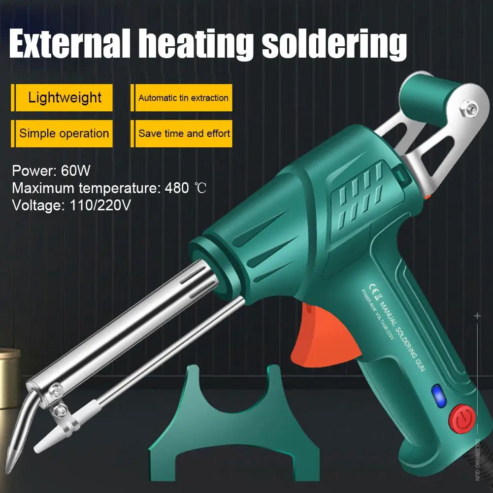 High-end 110V/220V 60W 80W Soldering Gun Adjustable Temperature Repair Feeding Gun Automatic Electric Tin Soldering Welding W8E9