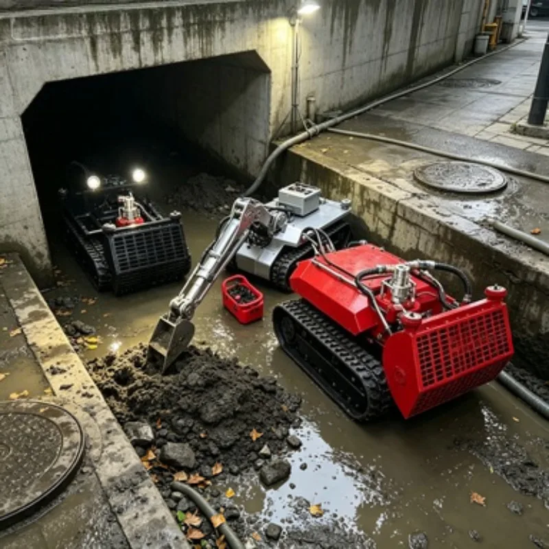Underwater Remote Control Crawler Silt Removal Tracked Sea Dredge Pond Sand Water Steel Cleaning Breeding Dredging Robot
