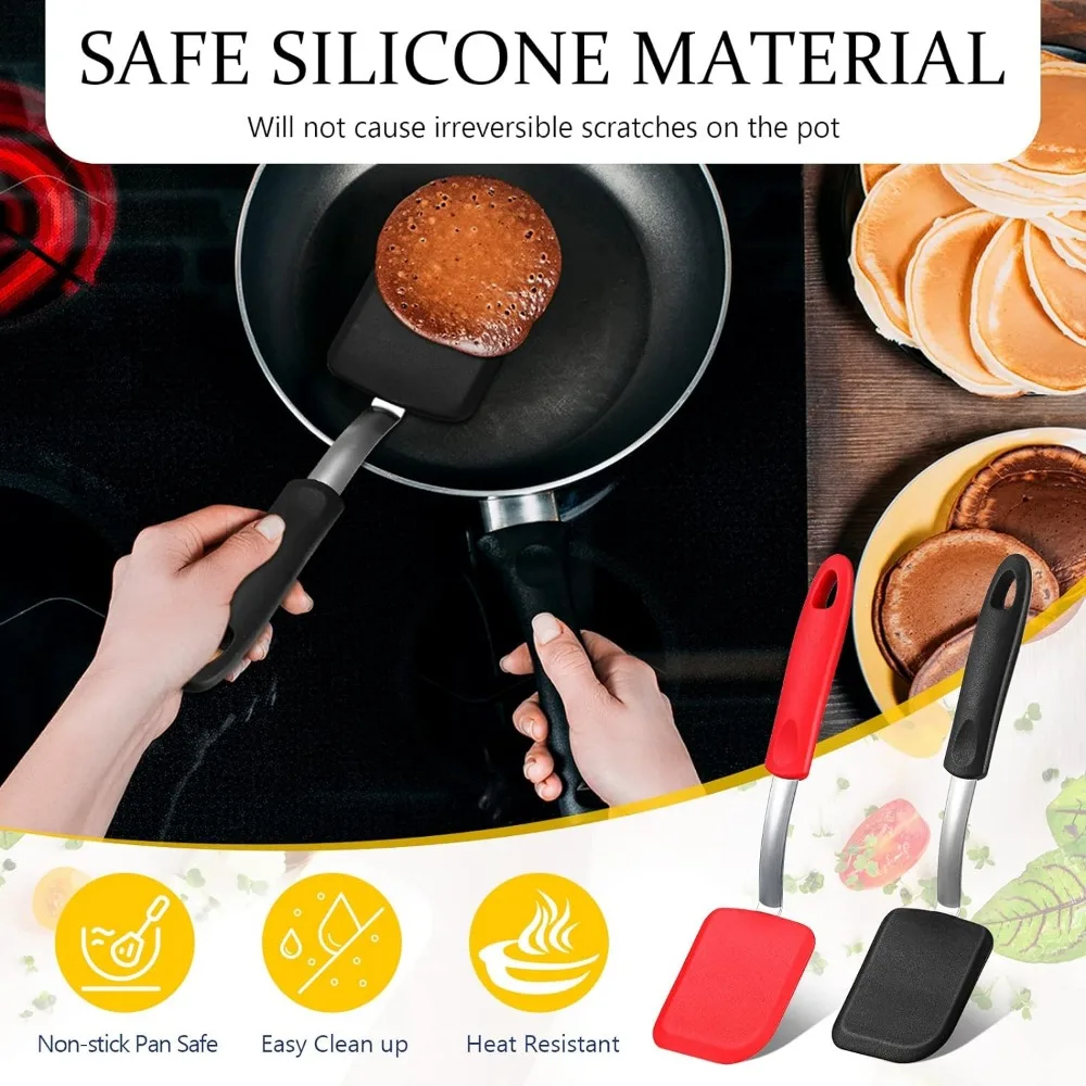 1 Pack Silicone Cookie Spatula Turner Mini Brownie Spatula Flexible Kitchen Small Silicone Spatulas for Kitchen Tools