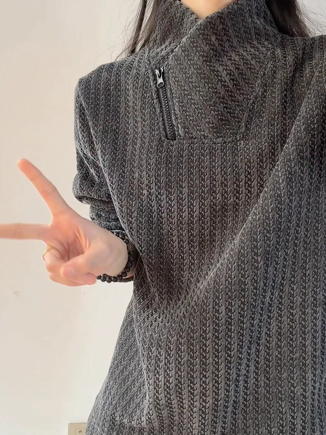 

Мужская толстовка на молнии с начесом, утепленная, с узором «файберон», для осени и зимы