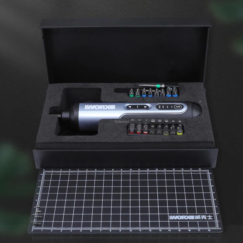 Youpin Worx-Mini destornillador eléctrico WX240.1, 4V, juego de destornilladores inalámbricos inteligentes, mango recargable por USB con juego de 28 bits, Dri