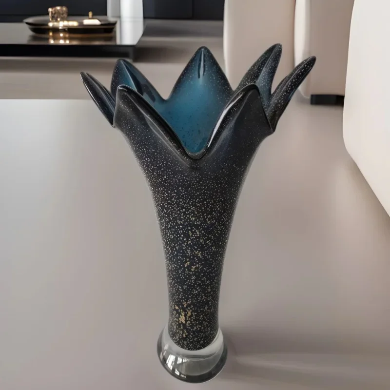 Glass simple modern large-diameter entrance vase, model room creative soft decoration large ornament