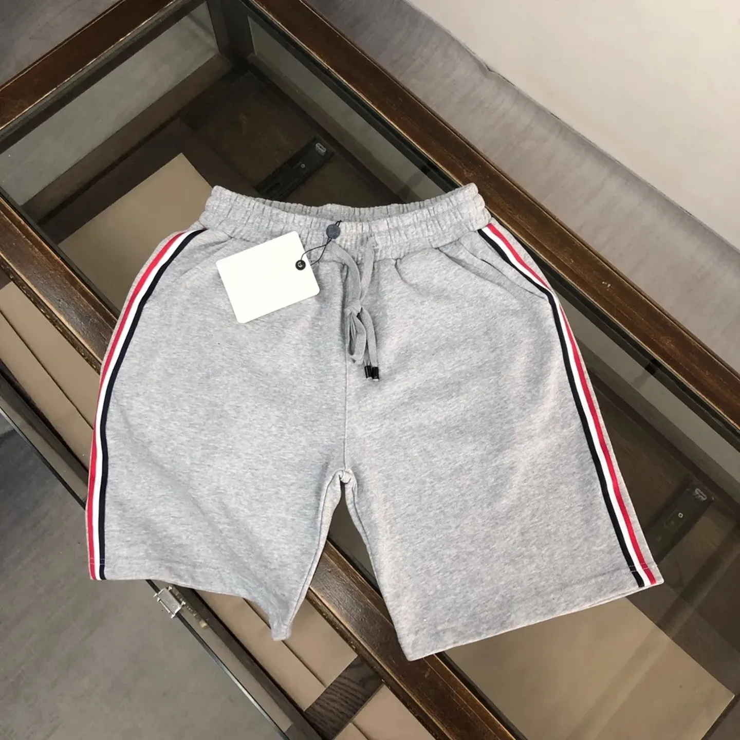 

Couples Spor Casual Pants Striped Color Woven Pure Color orts Men's Women's Loose Fit Straight Leg Elastic Waist Summer