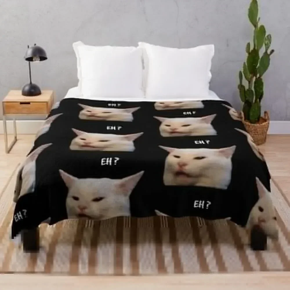 Smudge the cat, table cat -funny memes Throw Blanket Blankets For Bed wednesday Bed covers Blankets